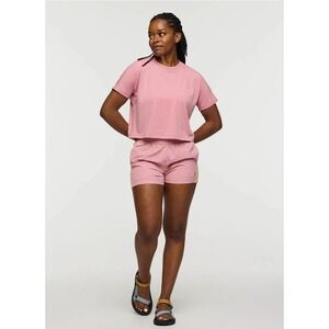Cotopaxi Empaca Crop T-Shirt Womens Rose Short‎ Sleeve Top Activewear Casual NEW